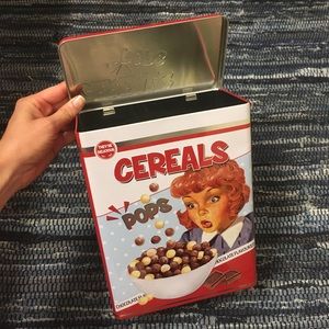 Retro decorative kitchen tin metal cereal box